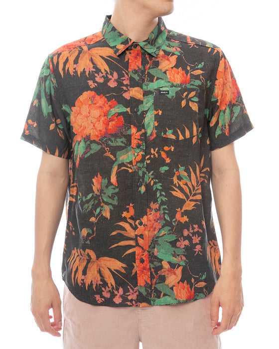 RVCA メンズ TAPESTRY SS 半袖シャツ 【2025年春夏モデル】 BLK / XL