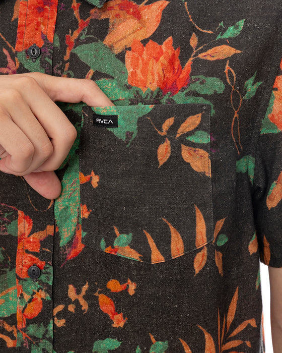 RVCA メンズ TAPESTRY SS 半袖シャツ 【2025年春夏モデル】 BLK / XL