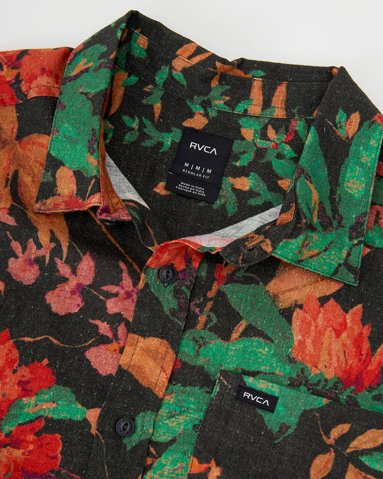 RVCA メンズ TAPESTRY SS 半袖シャツ 【2025年春夏モデル】 BLK / XL