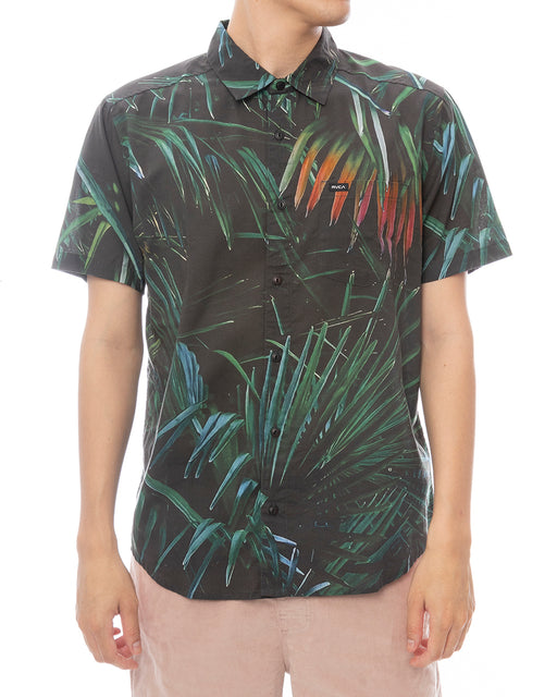 RVCA メンズ HAWAII PALMS SS 半袖シャツ 【2025年春夏モデル】 BLK / XL