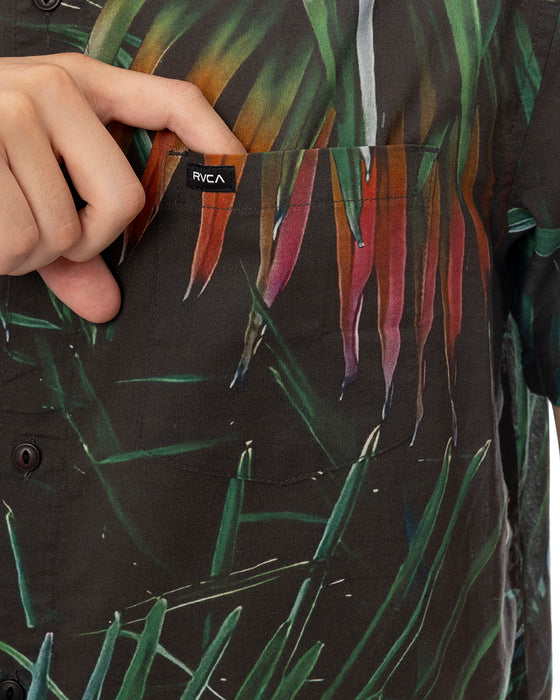 RVCA メンズ HAWAII PALMS SS 半袖シャツ 【2025年春夏モデル】 BLK / XL