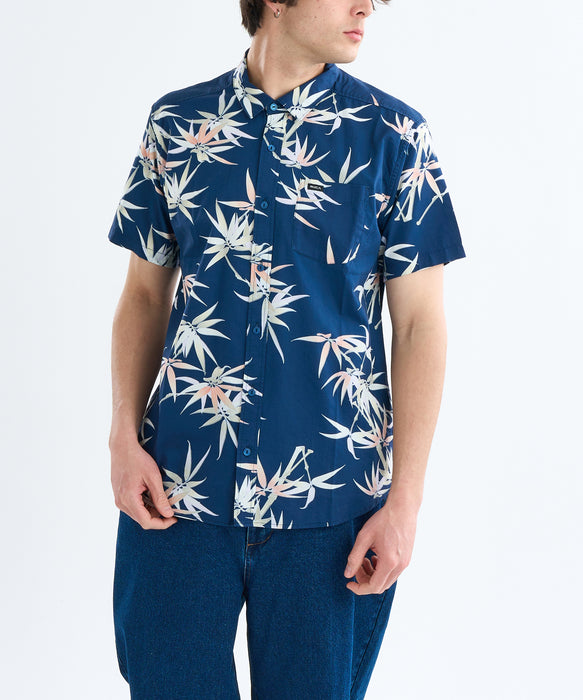 RVCA メンズ MORNING GLORY SS 半袖シャツ 【2025年春夏モデル】 MDY / XL