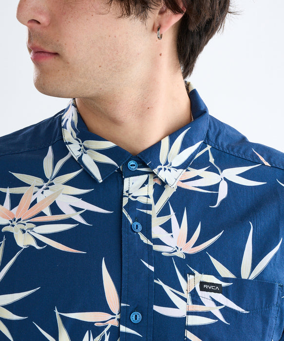 RVCA メンズ MORNING GLORY SS 半袖シャツ 【2025年春夏モデル】 MDY / XL