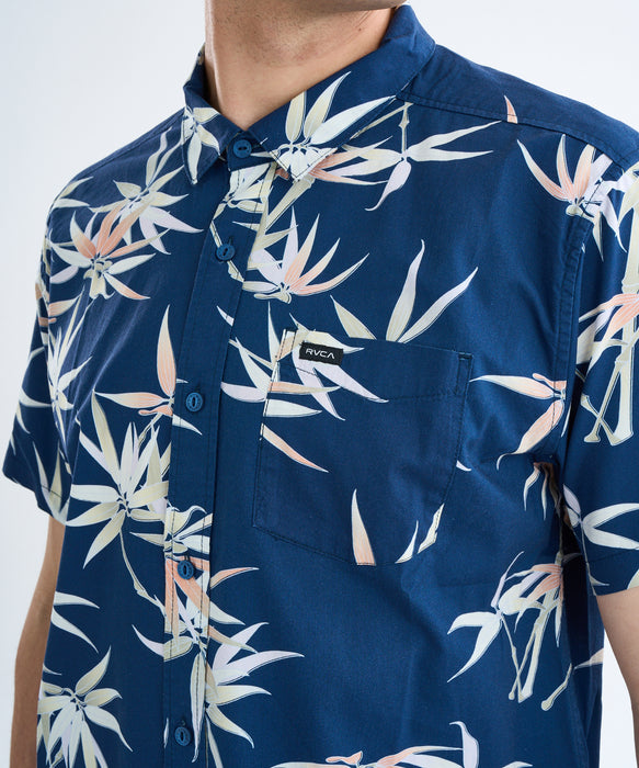 RVCA メンズ MORNING GLORY SS 半袖シャツ 【2025年春夏モデル】 MDY / XL