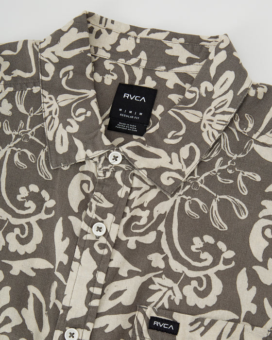 RVCA メンズ VACATIONIST SS 半袖シャツ 【2025年春夏モデル】 SLE / XL