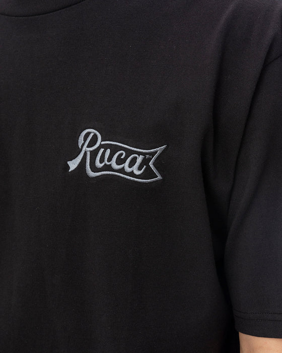 RVCA メンズ PEN SCRIPT SS Tシャツ 【2025年春夏モデル】 BLK / XL