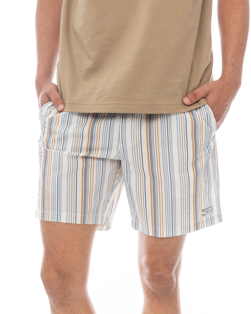 RVCA メンズ EXOTICA SEERSUCKER ELASTIC 17 ボードショーツ 【2025年春夏モデル】 NAT / XL