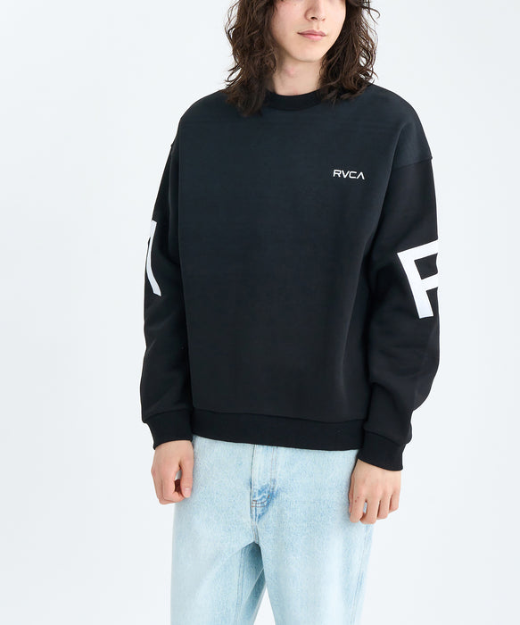 RVCA メンズ FADE BACK SIDE ARCH  トレーナー 【2025年秋冬モデル】 BLK / XL