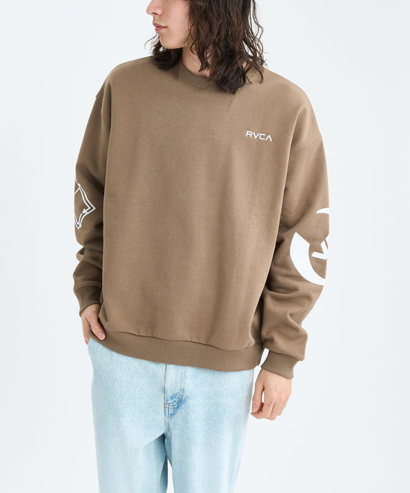 RVCA メンズ STACKHOUSE CR トレーナー 【2025年秋冬モデル】 COY / XL