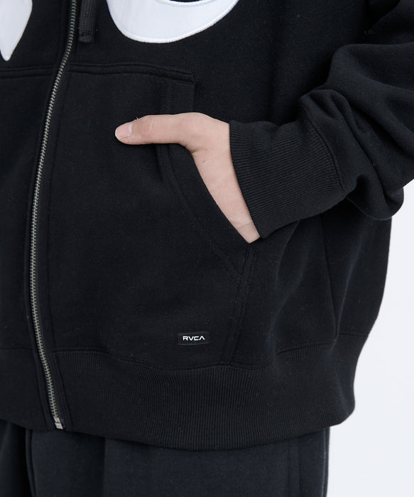 RVCA メンズ WORLD WIDE ZIP HD パーカー 【2025年秋冬モデル】 BLK / XL