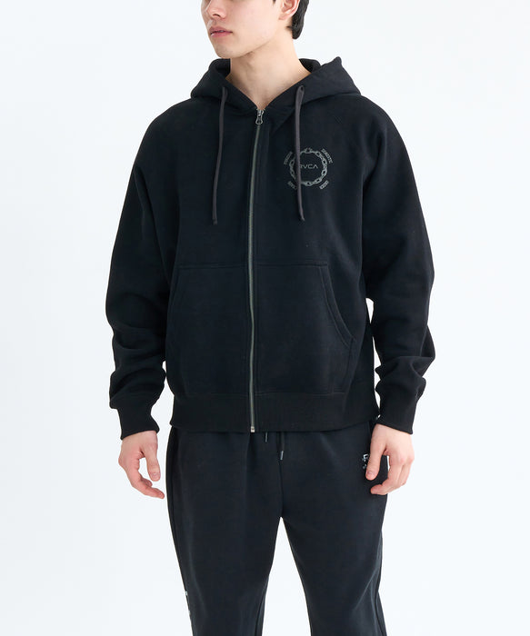 RVCA メンズ METAL URGY ZIP HD パーカー 【2025年秋冬モデル】 BLK / XL
