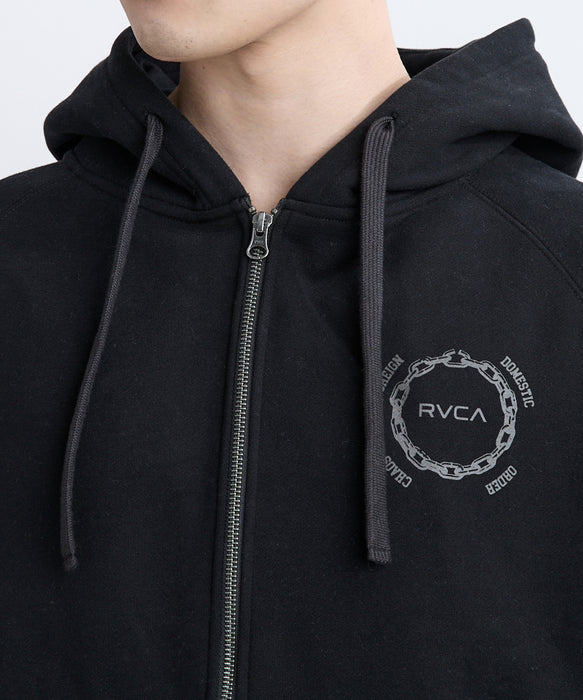 RVCA メンズ METAL URGY ZIP HD パーカー 【2025年秋冬モデル】 BLK / XL