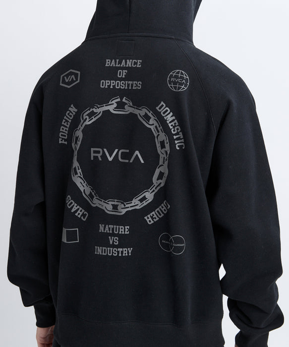 RVCA メンズ METAL URGY ZIP HD パーカー 【2025年秋冬モデル】 BLK / XL