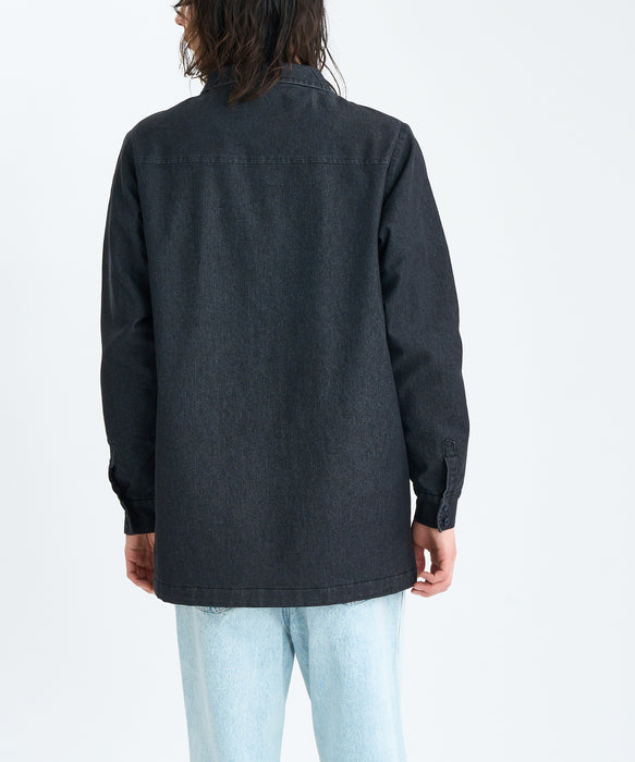 RVCA メンズ QUILTING DENIM SHIRT 長袖シャツ 【2025年秋冬モデル】 BLK / L