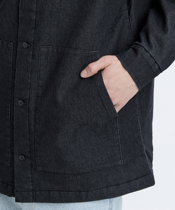 RVCA メンズ QUILTING DENIM SHIRT 長袖シャツ 【2025年秋冬モデル】 BLK / L