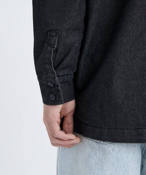 RVCA メンズ QUILTING DENIM SHIRT 長袖シャツ 【2025年秋冬モデル】 BLK / L