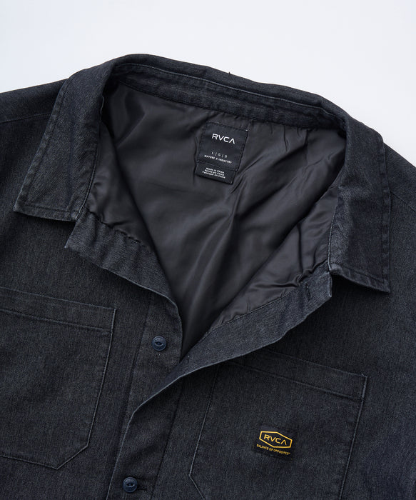 RVCA メンズ QUILTING DENIM SHIRT 長袖シャツ 【2025年秋冬モデル】 BLK / L