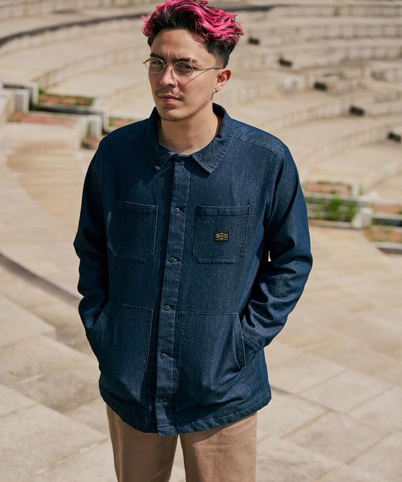 【OUTLET】RVCA メンズ QUILTING DENIM SHIRT 長袖シャツ 【2025年秋冬モデル】