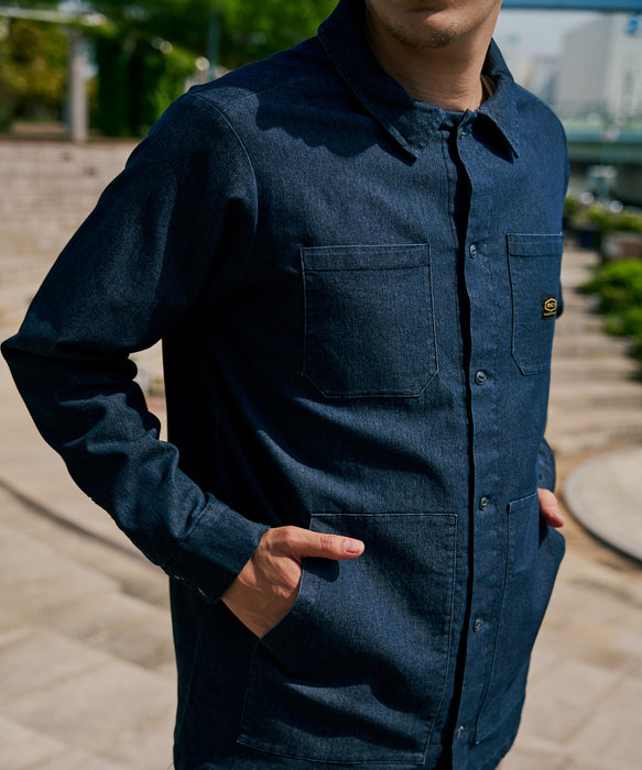 【OUTLET】RVCA メンズ QUILTING DENIM SHIRT 長袖シャツ 【2025年秋冬モデル】