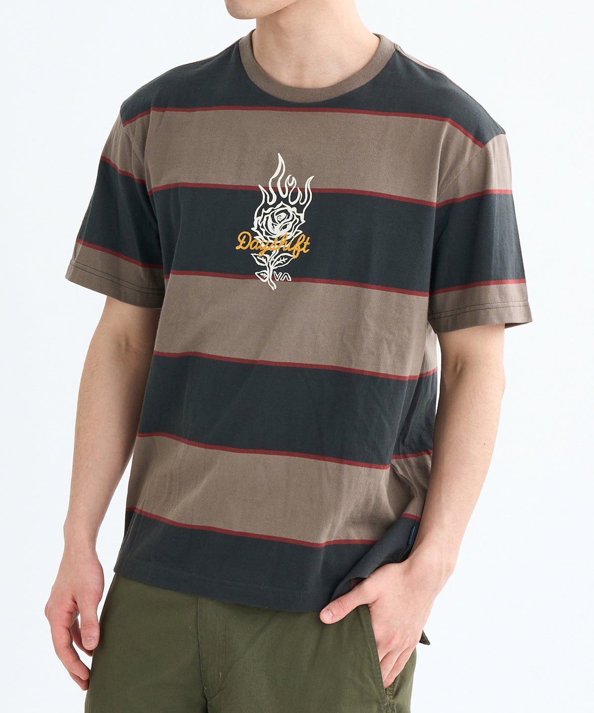 OUTLET】RVCA メンズ KSL STRIPE SS Tシャツ 【2025年秋冬モデル】