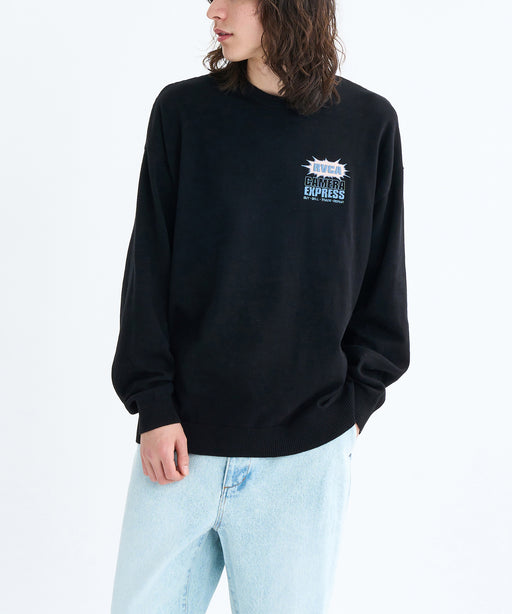 RVCA メンズ CAMERA EXPRESS KNIT セーター 【2025年秋冬モデル】 BLK / XL