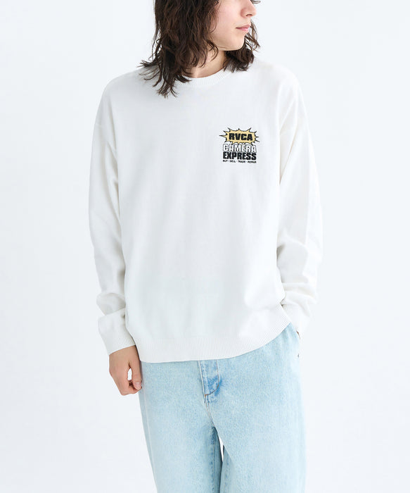 RVCA メンズ CAMERA EXPRESS KNIT セーター 【2025年秋冬モデル】 WHT / XL