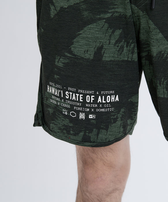 RVCA メンズ HAWAII YOGGER RECOVE ショートパンツ 【2025年秋冬モデル】 ICMO / XXL