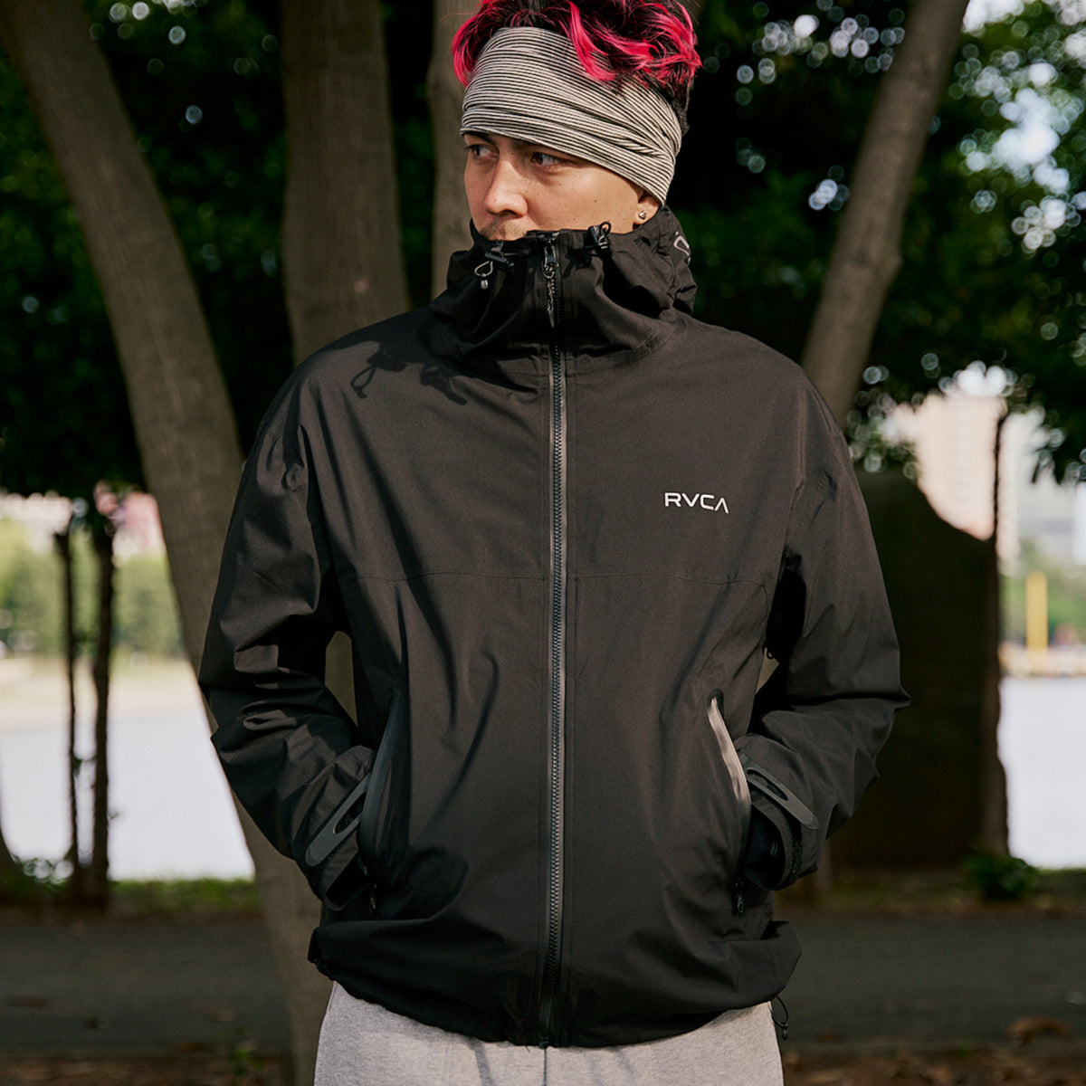 セールAW RVCA ルーカ メンズナイロンジャケット BF042757 / 3LYERD JKT ブラック BF042757-