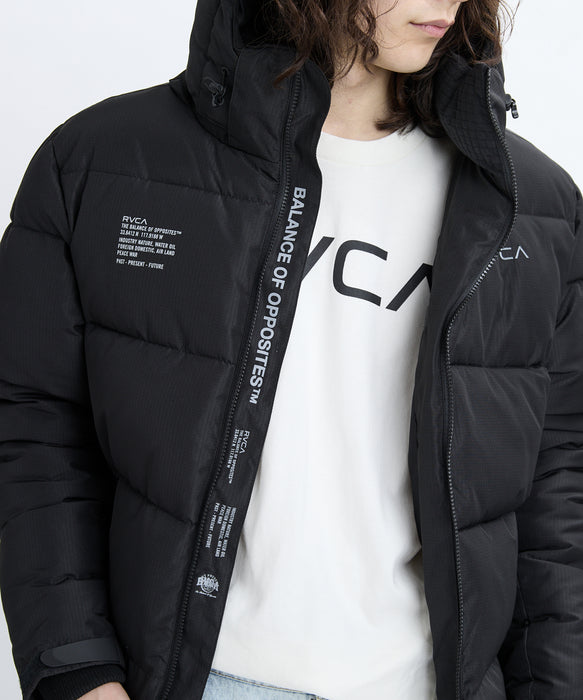 RVCA メンズ BACK PRINT PUFFER JK ジャケット 【2025年秋冬モデル】 BLK / XL