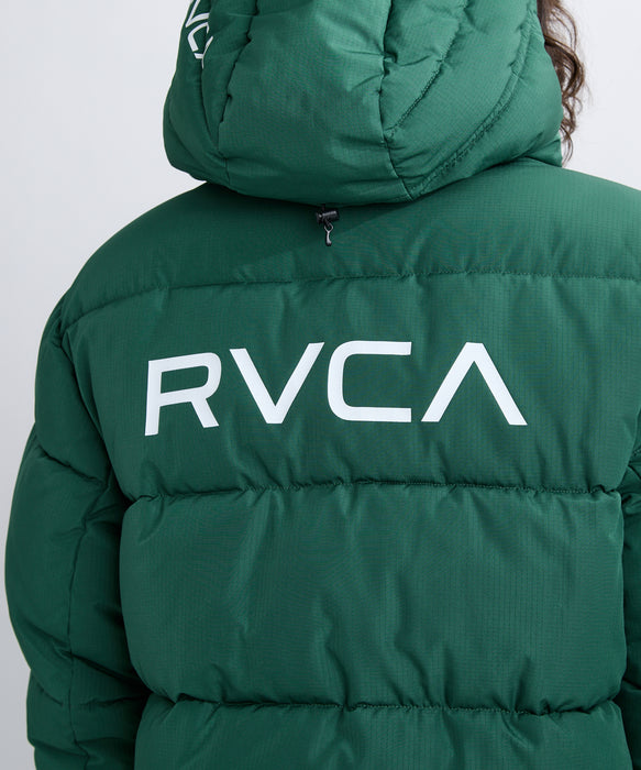 RVCA メンズ BACK PRINT PUFFER JK ジャケット 【2025年秋冬モデル】 GGN / XL