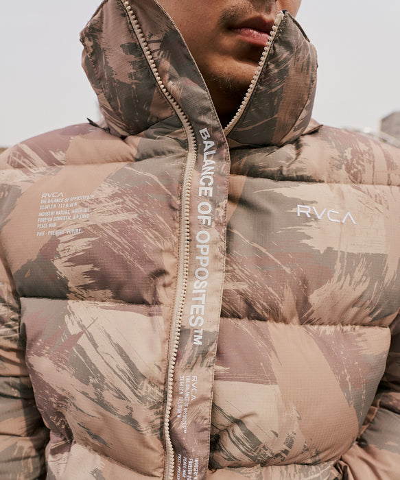 【OUTLET】RVCA メンズ BACK PRINT PUFFER JKT ジャケット 【2025年秋冬モデル】