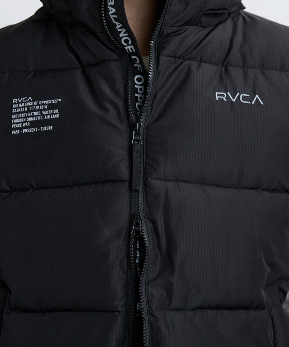 RVCA (ルーカ） PUFFER VEST ジャケット 黒 Lサイズ RVCA 正規品 ルーカ 中綿入り ベスト ジャケット BD042-789