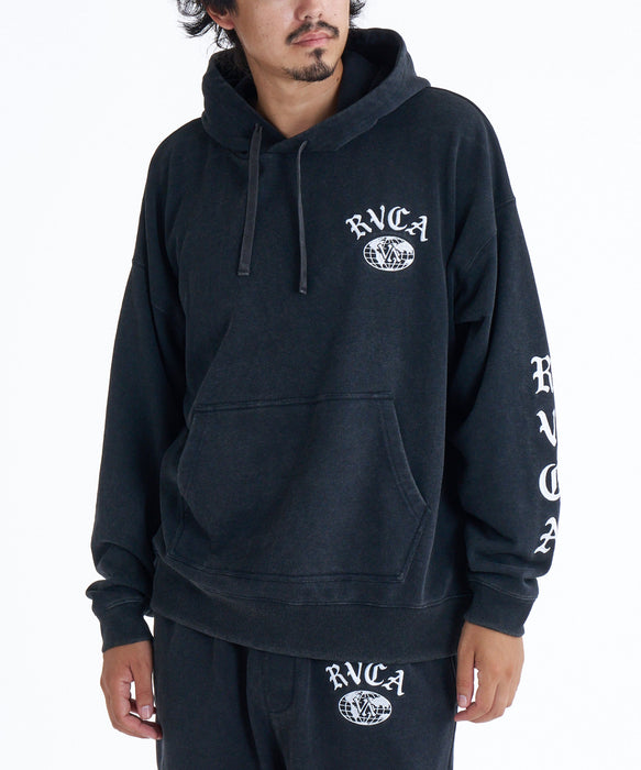 RVCA プリントパーカー　黒　M OUTLET】RVCA メンズ FAKE RVCA HD パーカー BLK 【2024年秋冬モデル】