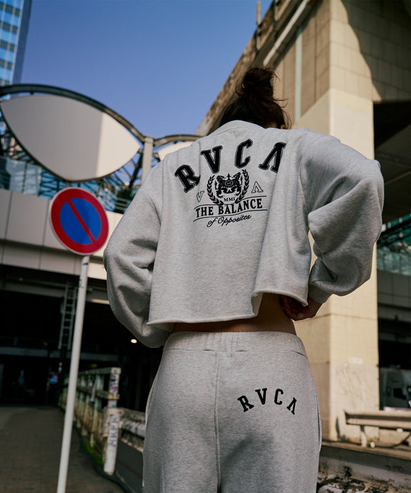 【SALE】RVCA レディース ARCH COLLEGE CROPPED CREW トレーナー 【2025年秋冬モデル】