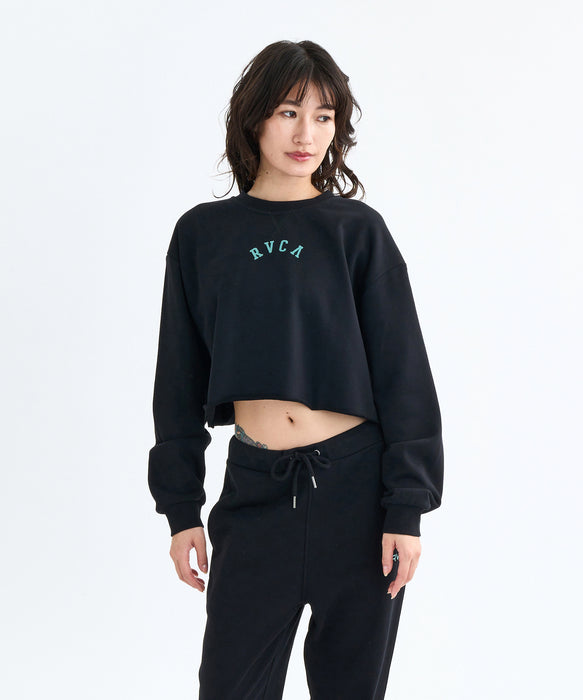【SALE】RVCA レディース ARCH COLLEGE CROPPED CREW トレーナー 【2025年秋冬モデル】