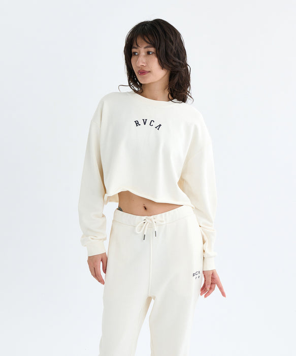 【SALE】RVCA レディース ARCH COLLEGE CROPPED CREW トレーナー 【2025年秋冬モデル】