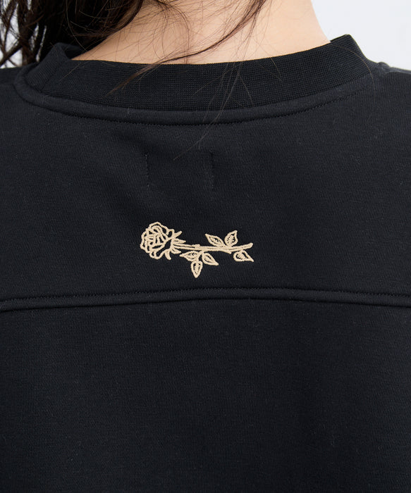 RVCA レディース COURT BALLOON FIT CR トレーナー 【2025年秋冬モデル】 BLK / M