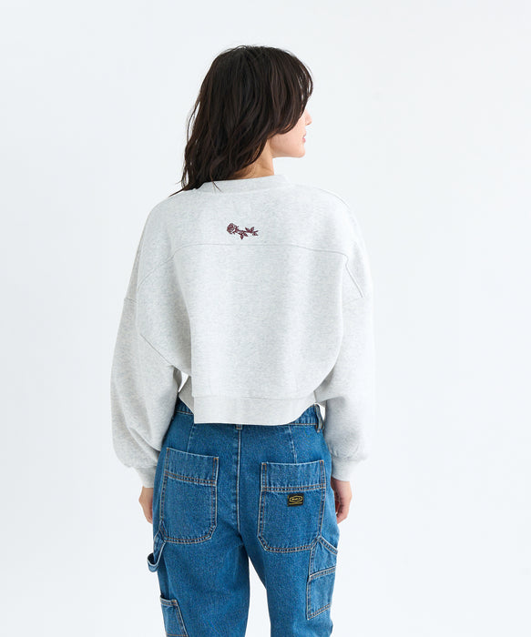 RVCA レディース COURT BALLOON FIT CR トレーナー 【2025年秋冬モデル】 GRY / M