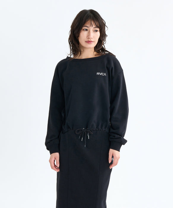 【SALE】RVCA レディース MINI RVCA OFF SHOULDER SWEAT SHIRT トレーナー 【2025年秋冬モデル】