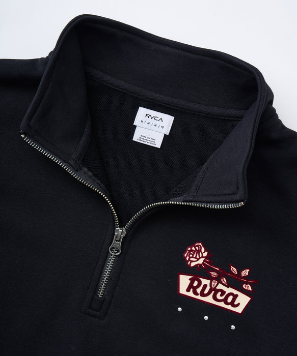RVCA レディース COSTA CROPPED HALFZI スウェットジャケット 【2025年秋冬モデル】 BLK / M
