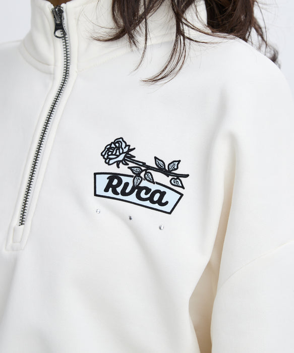 RVCA レディース COSTA CROPPED HALFZI スウェットジャケット 【2025年秋冬モデル】 CLO / M