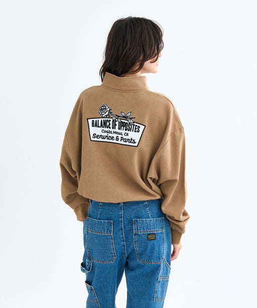 RVCA レディース COSTA CROPPED HALFZI スウェットジャケット 【2025年秋冬モデル】 WLT / L