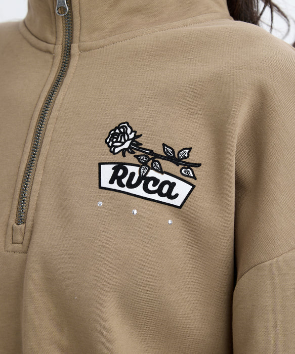RVCA レディース COSTA CROPPED HALFZI スウェットジャケット 【2025年秋冬モデル】 WLT / L