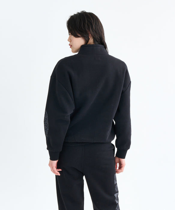 RVCA レディース BAGGIE BF HALFZIP スウェットジャケット 【2025年秋冬モデル】 BLK / M