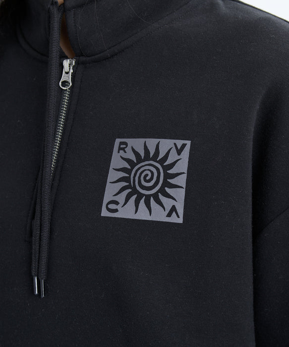 RVCA レディース BAGGIE BF HALFZIP スウェットジャケット 【2025年秋冬モデル】 BLK / M