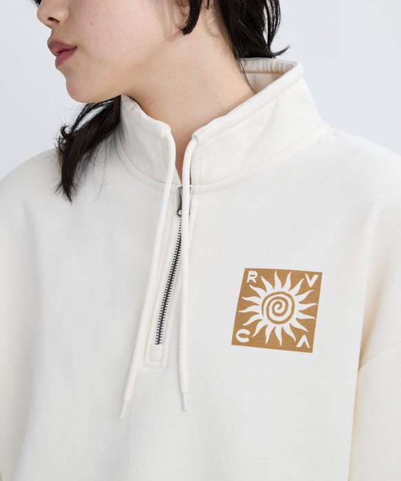 RVCA レディース BAGGIE BF HALFZIP スウェットジャケット 【2025年秋冬モデル】 CLO / M