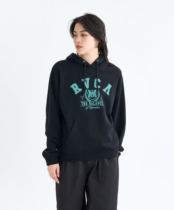 RVCA レディース ARCH COLLEGE LOOSE F パーカー 【2025年秋冬モデル】 BLK / L
