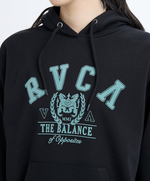 RVCA レディース ARCH COLLEGE LOOSE F パーカー 【2025年秋冬モデル】 BLK / L
