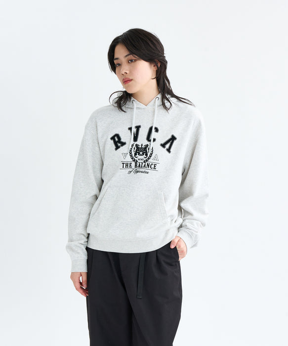 RVCA レディース ARCH COLLEGE LOOSE F パーカー 【2025年秋冬モデル】 GRY / M