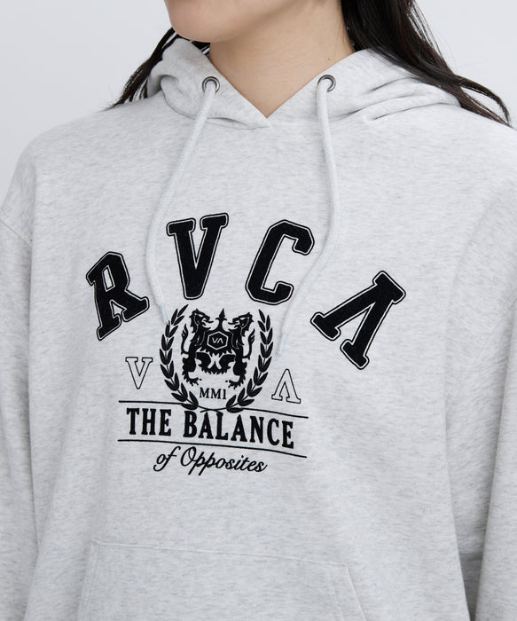 RVCA レディース ARCH COLLEGE LOOSE F パーカー 【2025年秋冬モデル】 GRY / M